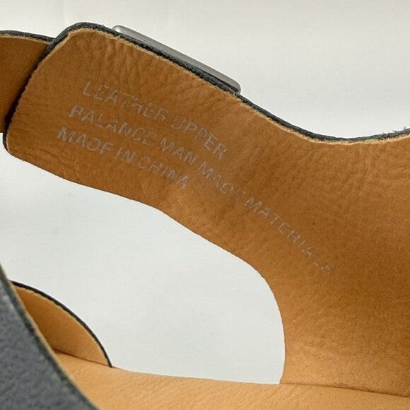 Korks by Kork‑Ease Blue Leather Buckle Wedge Sandals Womens Size 7 Comfort Style - Picture 13 of 15